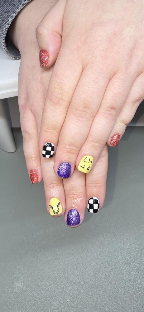 Playful mixed nail art