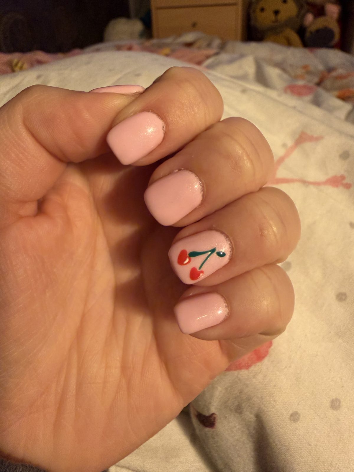 Nails with a cherry design