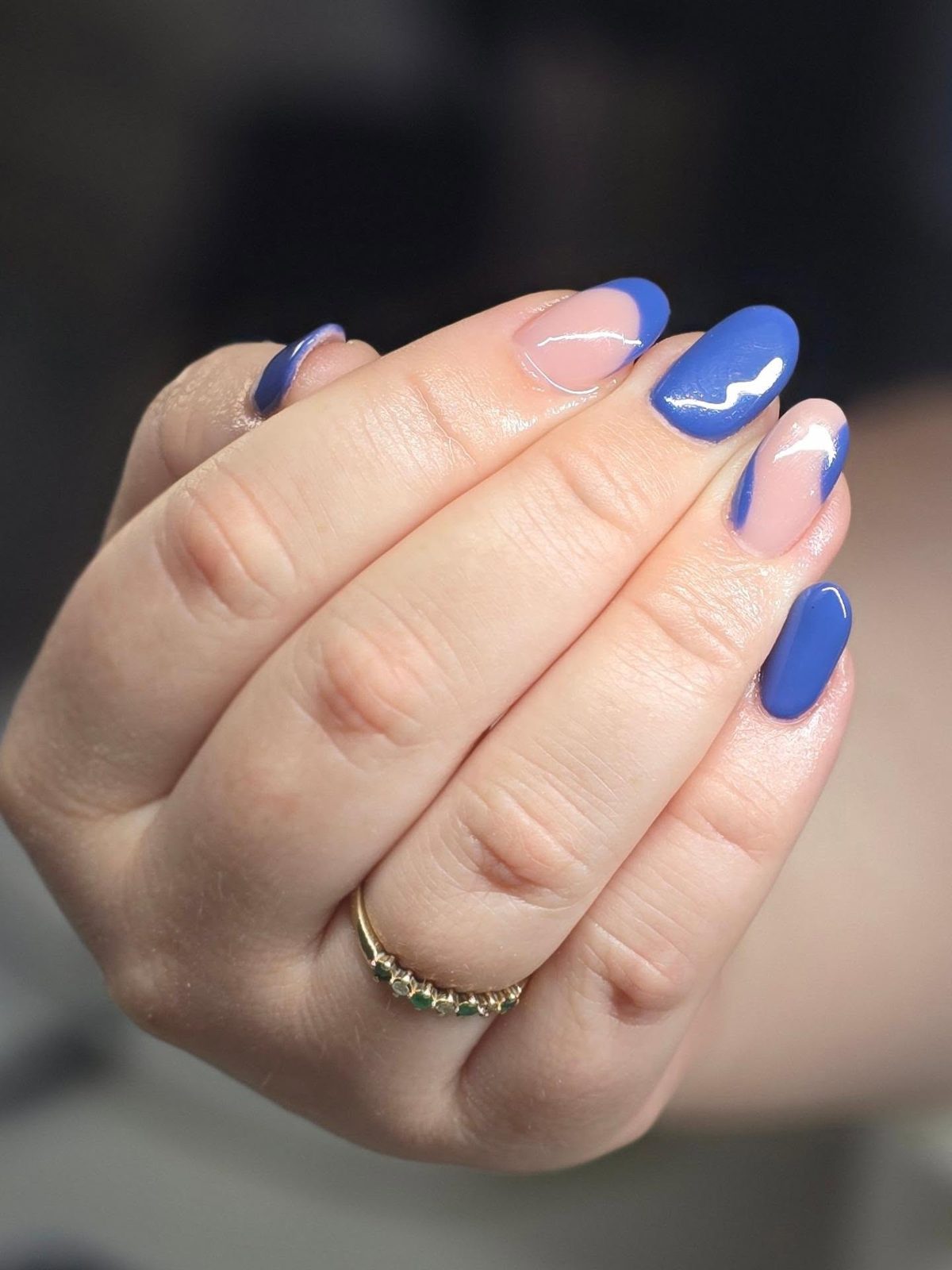 Nails with blue French tips
